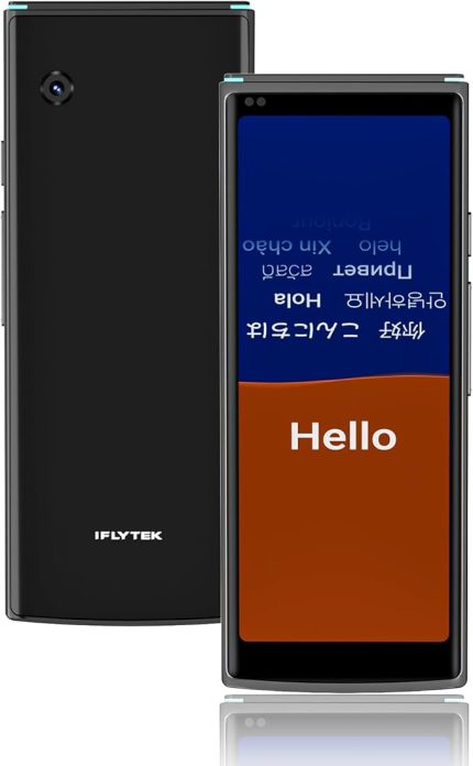 Dil çevirmeni, %96 hassasiyet, 18 dilde bağlantısız iki yönlü çeviri, yüz yüze çeviri, 50 dilde fotoğraf çevirisi, SMART TRANSLATOR 4.0, siyah