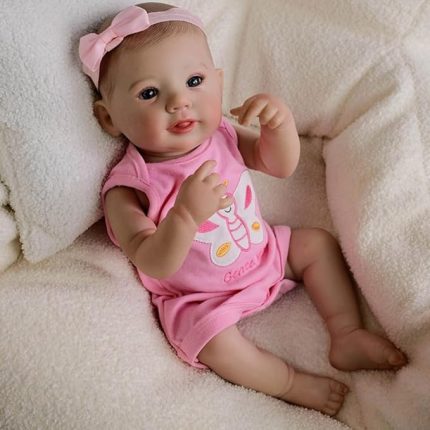 Yeniden Doğmuş Kız Bebekleri 19 İnç Gerçekçi Yeniden Doğmuş Bebekler Bebek Yumuşak Vücut Pozitif Tam Vinil Vücut Kız Çocuk Besleme Kitleri (Abigail)