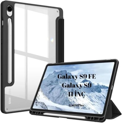 Galaxy Tab S9 FE / S9 11inç ile uyumlu Kılıf Grafiti Şeffaf Kalem Bölmeli X710 X716 X718 X510 X516 Siyah