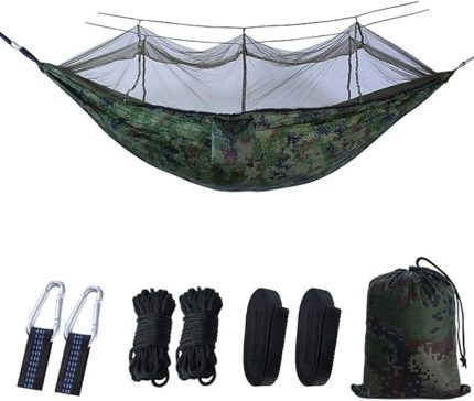 Bahçe Kamp Sırt Çantasıyla Seyahat için Cibinlik ile Taşınabilir İki Kişi Kamp Hamak