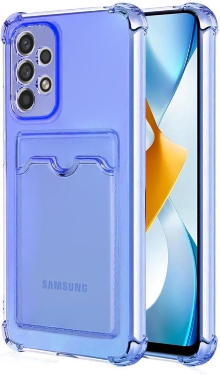 Samsung Galaxy A73 5G Card Slot Shock için Kılıf Mavi [Galaxy A73 5G ile Uyumlu Kılıf - Mavi]