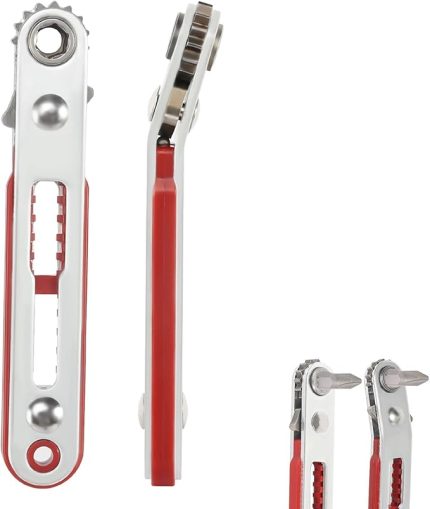 Mini cırcırlı anahtar, manyetik, 2 adet 1/4 inç cırcır tornavida, cırcırlı döner tornavida, anahtar seti, aletler, arabalar, evler, makineler, diğer cihazlar için