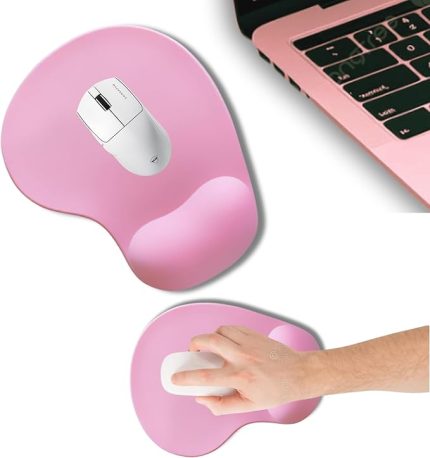 - Elips Bilek Destekli Mouse Pad | Konforlu, Kaymaz Taban, Ergonomik, Yumuşak, Ev,ofis (Pembe)