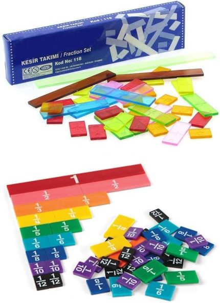 Kesir Takımı 39 Parça 1 Paket Plastik Kesir Takımı Ondalık Birim Kesir Çubukları Matematik Okul Malzemesi