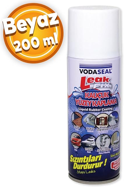 Leak Fix Su Geçirmez Sızdırmaz Sızıntı Önleyici Kauçuk Kaplama İzolayson Beyaz Sprey 200 ML - Görsel 2