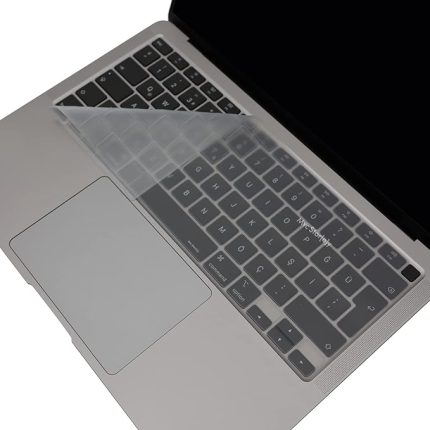 Laptop Macbook Air 13inç Klavye Koruyucu (Türkçe Q) TouchID'li A1932 Modeli ile Uyumlu Şeffaf
