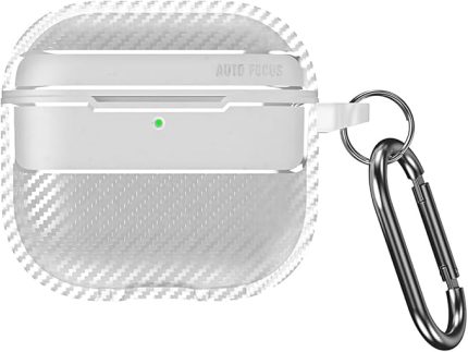 Airpods ile Uyumlu Fiber Karbon Görünümlü Şeffaf Silikon Kılıf Tam Oturan Mükemmel Kalıp ve Göz Alıcı Şık Tasarım (Airpods 4 2025)