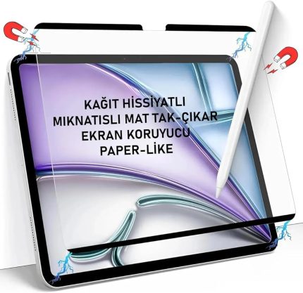 Air 6. Nesil 11 Inç M2 2024 Uyumlu Mıknatıslı Paper-like Tablet Ekran Koruyucu Kağıt Hissiyatlı