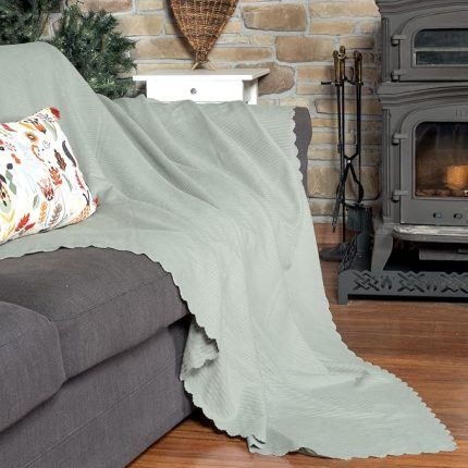 Home Mikrofiber Şönil Fitilli Minimalist Berjer Örtüsü -110 x175 cm (2 ADET), Çift Taraflı, Kaymaz, Terletmez ; A. Gri