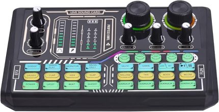 Ses Kartı Youtube Kick Podcast ve Yayıncı, Ses Kartı, DJ Mikser, Taşınabilir Podcast Prodüksiyon Stüdyosu, Canlı Yayın, Kayıt, Oyun için Kondenser Ses Kartlı Mikrofon Mikseri P16