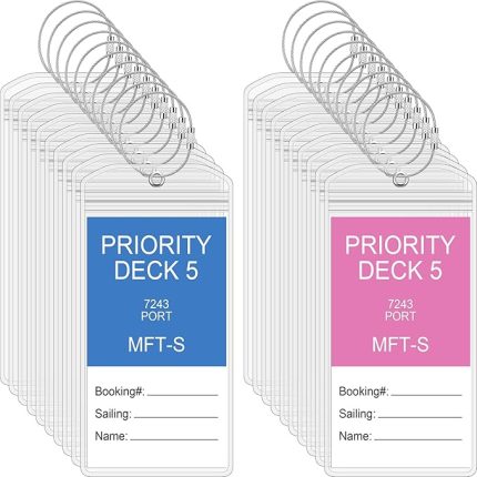 20 Takım Seyir Temizle Bagaj Etiketleri Karnaval için Döngüler ile Tutucular Çanta, Prenses, 2025-2026 Yolculukları için PVC Su Geçirmez Etiket