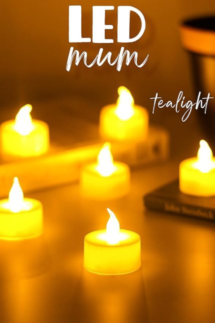Adet Led Mum Tealight Mini Dumansız Pilli Alevli Dekoratif Yapay Mum Işıldak Beyaz 1036-2