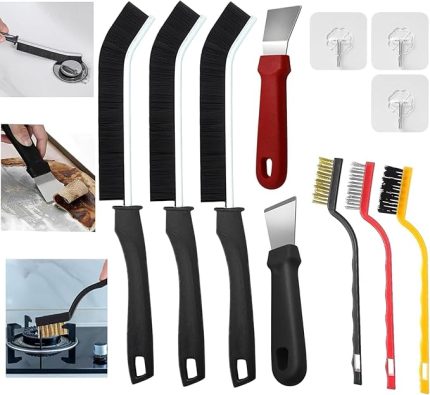 11 adet sert kıllı köşe temizleme fırçası seti, banyo fırçası için derz fırçası, birinci sınıf aralık temizleme fırçası ve derz fırçası, pencere, banyo, mutfak lavabosu ve fayans derzlerinin