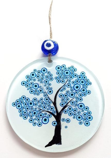 Nazar Ağacı Füzyon Cam Nazar Boncuklu Duvar Dekoru