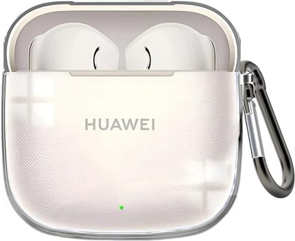 Huawei FreeBuds SE 3 İçin Şeffaf Kulaklık Kılıfı Darbeye Çizilmeye ve Sararmaya Karşı Dirençli Parmak İzi Tutmayan Taşıma Askılı TPU Silikon Koruyucu