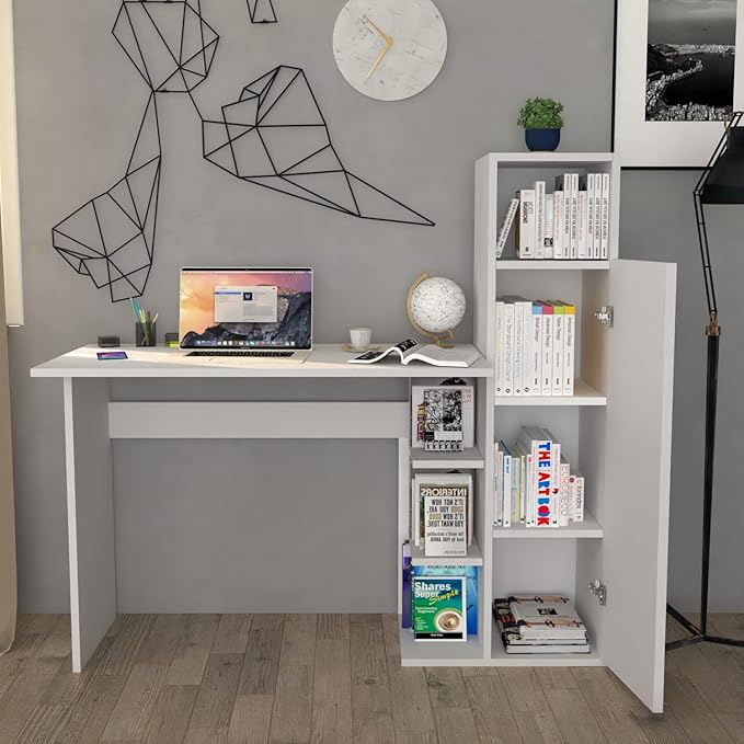 Dolaplı Çalışma Masası (Beyaz)