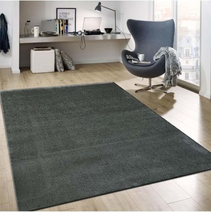 Gri Mikro Polyester Kaymaz Taban Shaggy Halı, 160 x 230