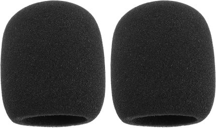 2 adet SM58 mikrofon pop filtresi yedek Shure SM58 PGA48-XLR PGA48 SM58 Beta58A SM48 SM58-S SM58-CN küre mikrofon 7,6 x 6,5 cm, siyah