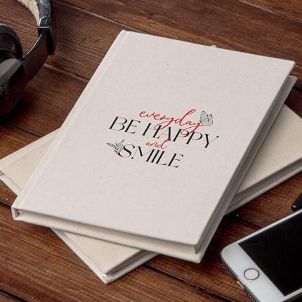 Be Happy And Smile Tasarımlı Kanvas Defter