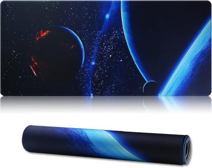 XXL Oyun Fare Altlığı, Genişletilmiş Fare Altlığı Dikişli Kenarlar 2 mm Kaymaz Kauçuk Taban 90x40 cm Oyun/Ofis/İş için Masa Pedi - 90x40 Xingqiu02