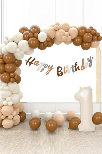 Gitti Retro Renkler Büyük Balon Zincir ve Doğum Günü Seti (1)