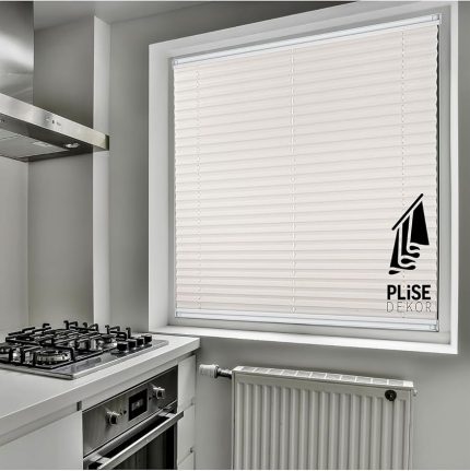 Dekor Beyaz Plise Perde (Vidalı) (50G x 200Y cm)