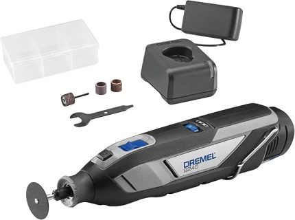 8240 Akülü Çok Amaçlı El Motoru, 12V 2Ah Lithium-Ion Akü, 5.000 35.000 dev/dak, 5 Aksesuarlı