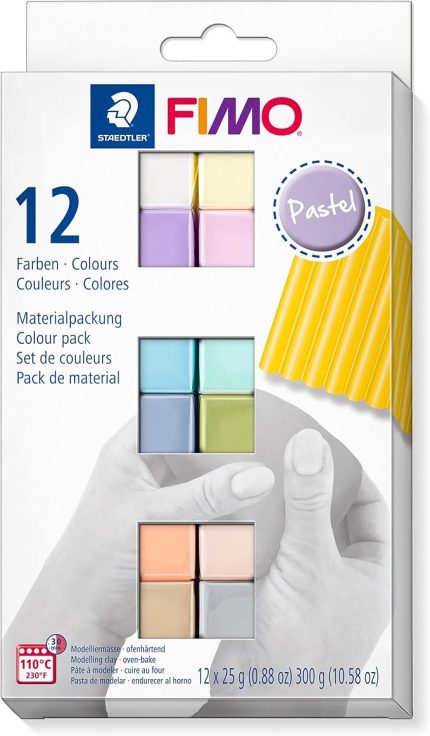 Fimo 8023 C12-3 MP Fimo Soft Modelleme Kili Pastel Renkler (25 gr X 12 Blok)