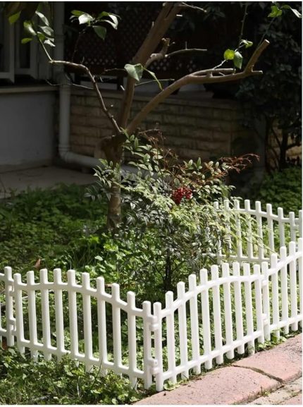 Boy Çift Yönlü Dekoratif Separatör Beyaz Yüksek Plastik Bahçe Çit