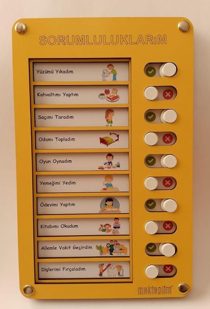 Günlük Rutin Checklist Görev Ve Sorumluluk Tablosu (Sarı)