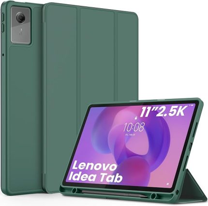 Idea Tab 2025 11 inç Kalem Tutuculu Kılıf (TB-336ZU TB-336FU) Standlı İnce Koruyucu Kılıf PU Deri Tablet, Koyu Yeşil