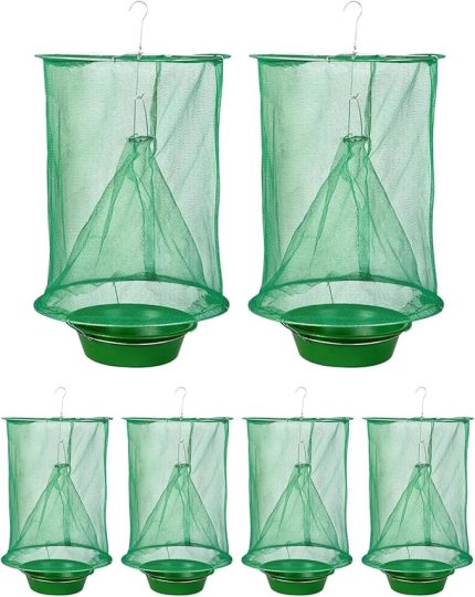 Hunter, Fly Trap Outdoor - 6x Yeniden Kullanılabilir Meyve Sinek Tuzakları,Aracı katlanır katlanabilir, ahır bahçe kampı için