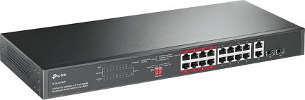 TL-SL1218MP, 16-Port 10/100Mbps + 2-Port Gigabit Unmanaged PoE Switch
