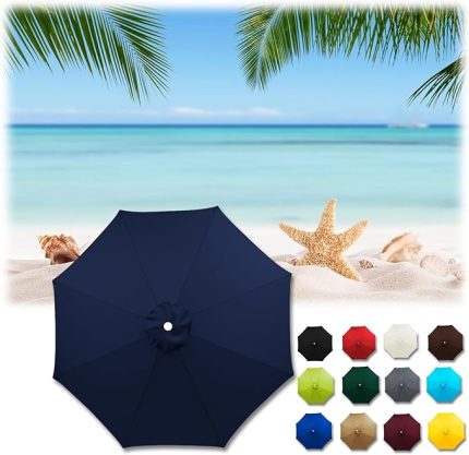 şemsiyesi için yedek kılıf, çıkarılabilir, 2,0 m, 2,7 m, 3,0 m, şemsiye, teras şemsiyesi, yedek güneş koruma kılıfı, dış masa, pazar şemsiyesi (Renk: A SI)