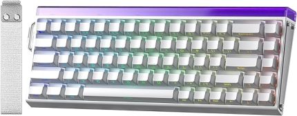 Hero 68 He Manyetik Klavye Rapid Trigger Jade King Switch 8000Hz RGB Neon TKL Hot Swap Oyuncu Klavyesi Beyaz