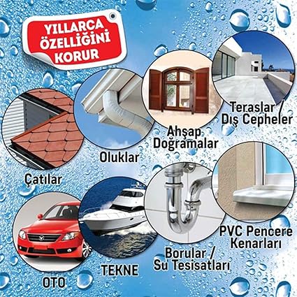 Leak Fix Su Geçirmez Sızdırmaz Sızıntı Önleyici Kauçuk Kaplama İzolayson Beyaz Sprey 200 ML - Görsel 3