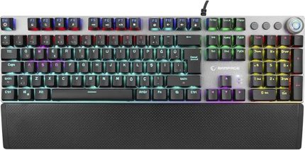 KB-R28 BLADE PLUS Siyah/Gümüş Gökkuşağı Aydınlatmalı Tam Türkçe Red Switch Mekanik Gaming Kl