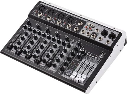 Ses Mikseri 6 Kanallı Miks Konsolu 48V Fantom Güç Ev Stüdyosu Kaydı DJ Ağı Canlı Yayın Çok İşlevli Profesyonel Miks Konsolu 16 Yankılanma Efekti BT Modülü