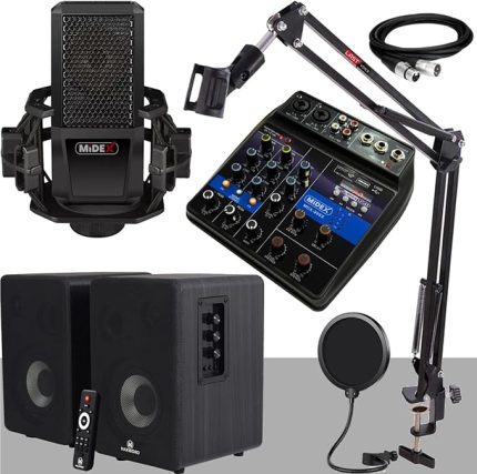 İmpressive Paket-1 Stüdyo Ekipmanları Kayıt Seti (Monitör Mikrofon Mikser)