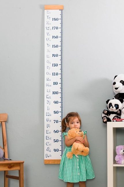 Tasarımlı Boy Ölçme Cetveli - Asılabilir Boy Ölçer - Duvara Monte Bebek Boy Ölçer