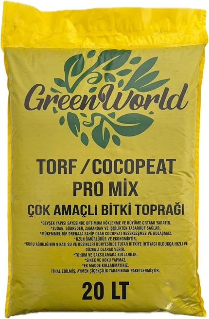 World 20 Litre Ithal Çok Amaçlı Bitki Toprağı Torf Cocopeat Ponza Taşı - Kokopit Özel Karışım Saksı Harcı