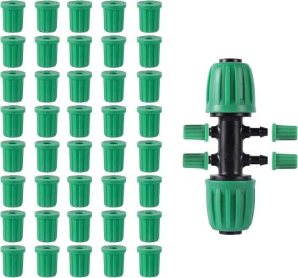 1/4 Barb Connector Plug Cap, 1/4 hortum sulama sistemi için kauçuk fiş bağlantısı (40 adet 1/4 inç fiş)