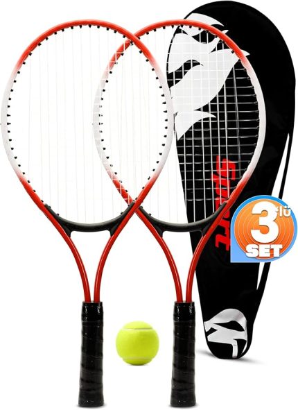 SET Deluxe 21 İnç Çocuk Genç Tenis Raketi SETİ Çantalı Çocuk Tennis L2 Grip 53 cm 670