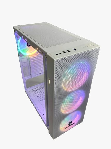 Wmesh Beyaz 4x120mm Rainbow Fan ATX Oyuncu Bilgisayar Kasası