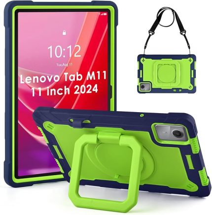 Kılıfı için Lenovo M11 Tablet 11 inç (TB-330FU), 3 Katmanlı Şok Koruyucu Kılıfı için Lenovo Tab M11 2024/ LENOVO Xiaoxin pad 2024, Kalemlık ve Omuz Kayışı ve 360° Donanır Stand ile
