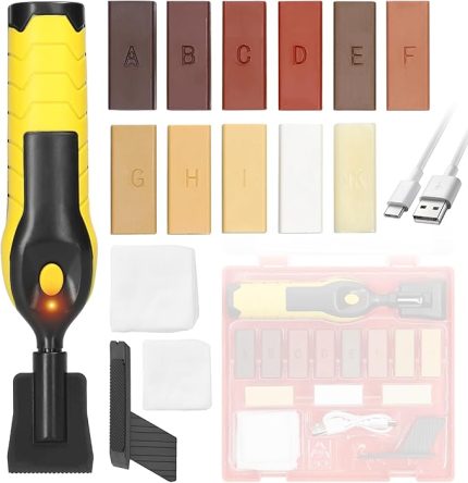 Zemin DIY Tamir Alet Seti Çok Fonksiyonlu Mobilya Tamir Alet Seti Çizik Çivi Deliği Çatlak Dolgu Alet Seti Ev El Eritme Balmumu Alet Seti DOOMUN