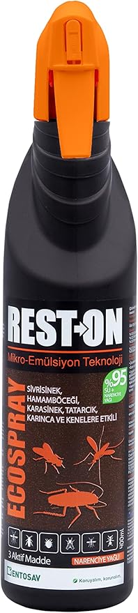 Rest-on Eco-spray, Hamamböceği, Haşere, Karınca, Sivrisinek, Kene İlacı Sprey 400 ml