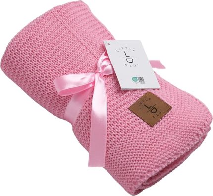 Dedi Starlink Lüks Bebek Battaniyesi | Yenidoğan, Kız ve Erkek Bebekler İçin Yumuşak Kundaklama Battaniyesi | Bebek Arabası ve Seyahat Koltuğu İçin İdeal | Oeko-Tex 100 Pembe 80X100 cm