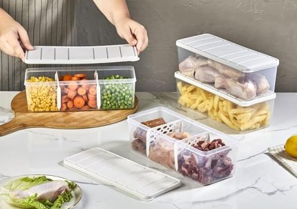 Home Bölmeli 4'lü Nora Saklama Kabı 2 LT AÇIK GRİ