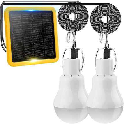 adet solar ampul, TechKen solar lamba, LED ışık, taşınabilir ampul, solar lamba, 3 W, 3 m şarj kablosu, solar panel aydınlatma (stil 2)
